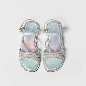 ZARA SPARKLY EMBELLISHED STRAPPY SANDALS‎